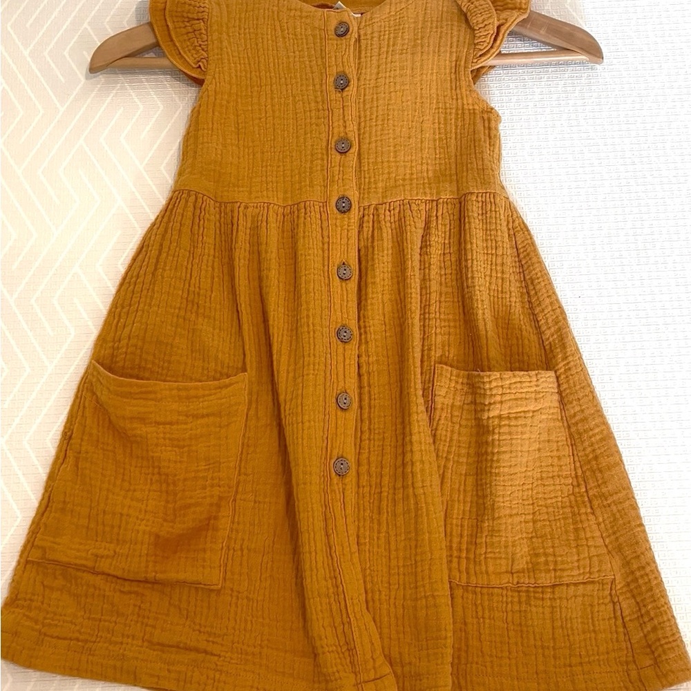 MUSTAAAARD! Cotton button dress with pockets